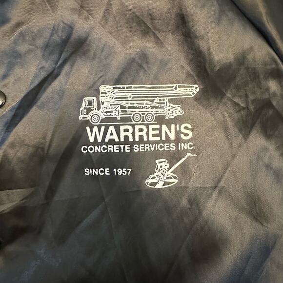 Vintage Warren’s Concrete Satin Bomber Jacket Black Retro Workwear L - Picture 4 of 9